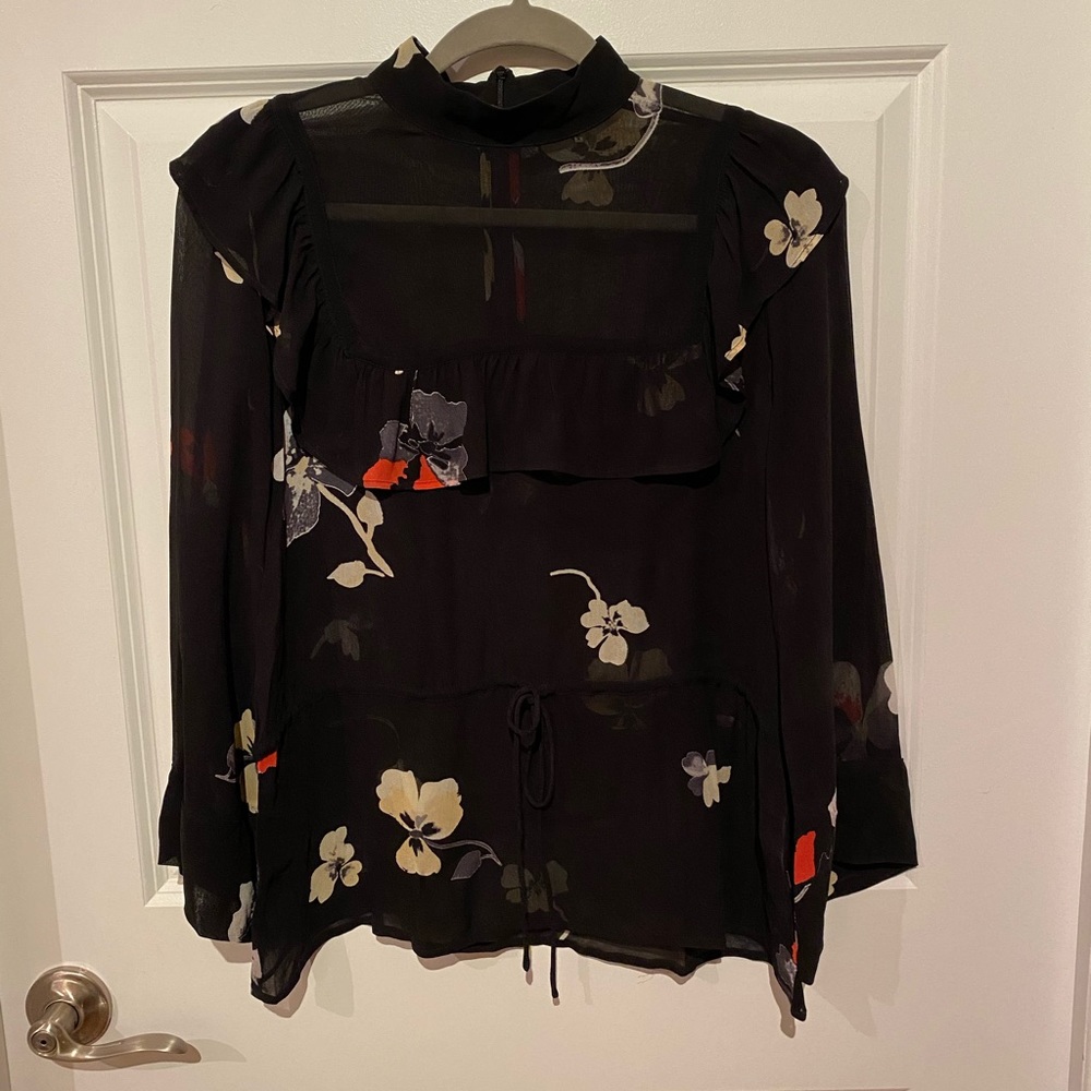 Ganni mockneck blouse